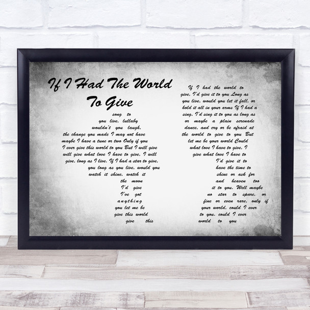 Grateful Dead If I Had The World To Give Man Lady Couple Grey Song Lyric Print