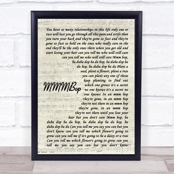 Hanson MMMBop Vintage Script Song Lyric Print