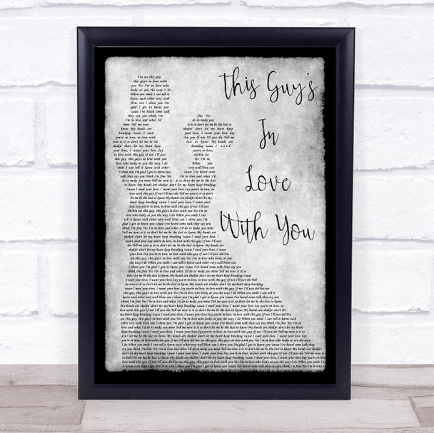 Herb Albert This Guys In Love With You Grey Song Lyric Man Lady Dancing Print