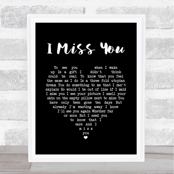 Incubus I Miss You Black Heart Song Lyric Print