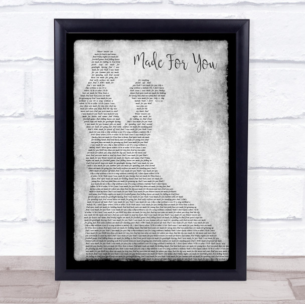 Jake Owen Made For You Man Lady Dancing Grey Song Lyric Quote Print