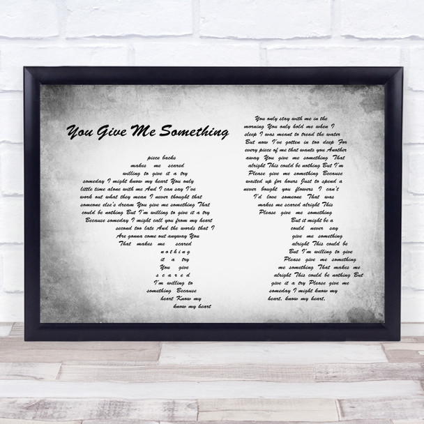 James Morrison You Give Me Something Man Lady Couple Grey Song Lyric Quote Print