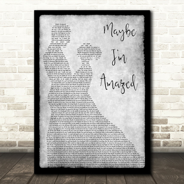 Jem Maybe I'm Amazed Man Lady Dancing Grey Song Lyric Print