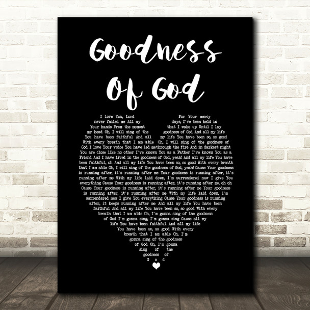 Jenn Johnson Goodness Of God Black Heart Song Lyric Print