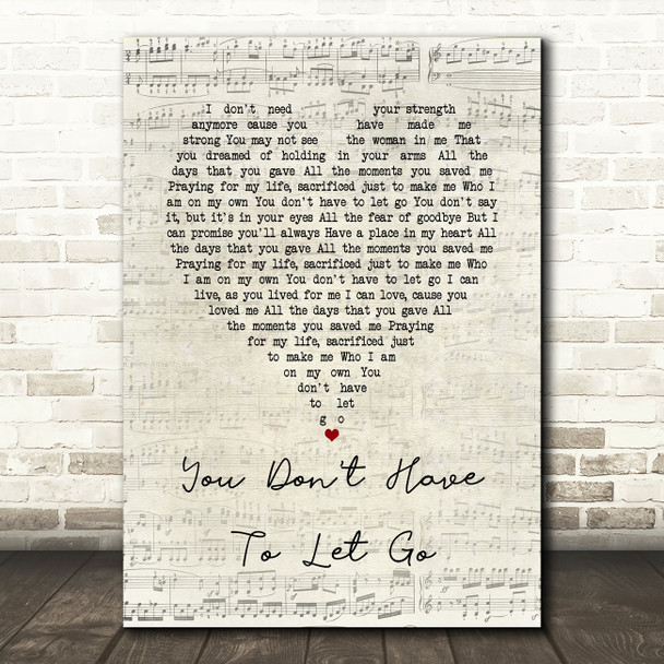 Jessica Simpson You Don't Have To Let Go Script Heart Song Lyric Print