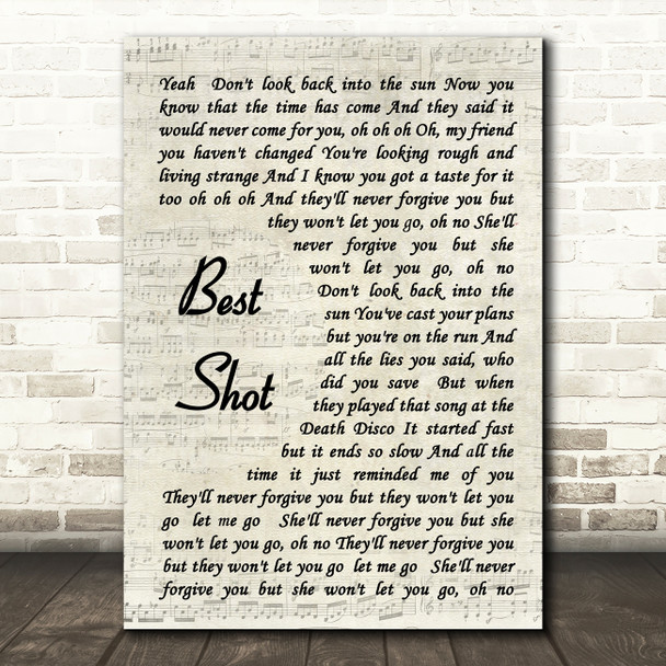 Jimmie Allen Best Shot Vintage Script Song Lyric Print