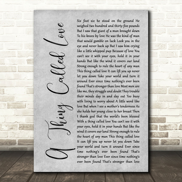 Johnny Cash A Thing Called Love Rustic Script Grey Song Lyric Print