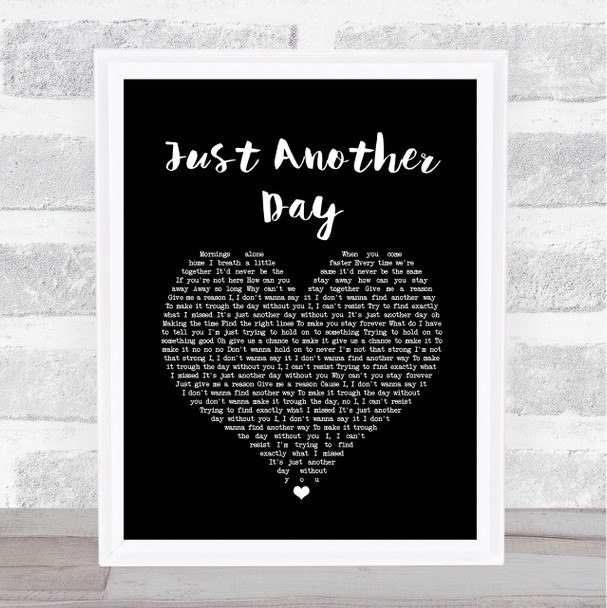 Jon Secada Just Another Day Black Heart Song Lyric Print