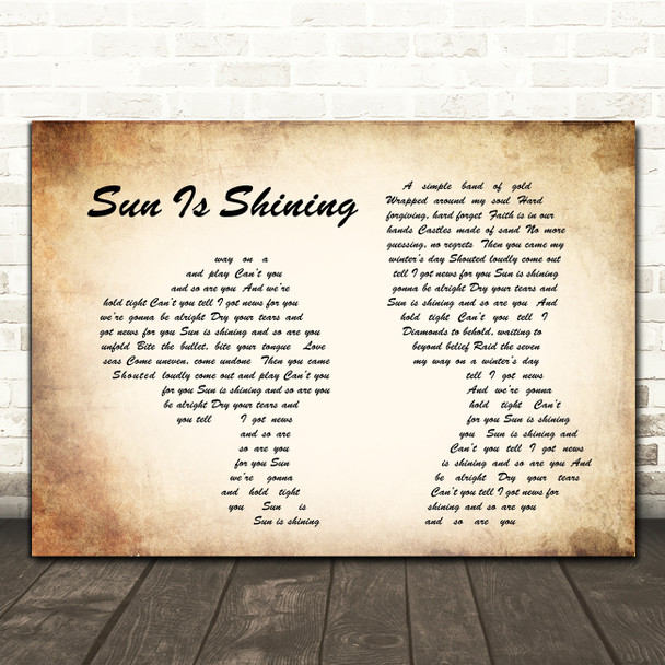 Axwell Ingrosso Sun Is Shining Man Lady Couple Song Lyric Quote Print