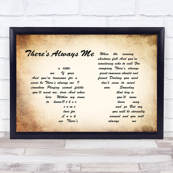 Elvis Presley There's Always Me Man Lady Couple Song Lyric Quote Print