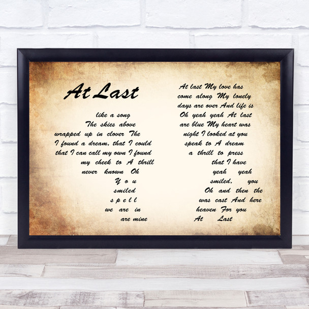 Etta James At Last Man Lady Couple Song Lyric Quote Print