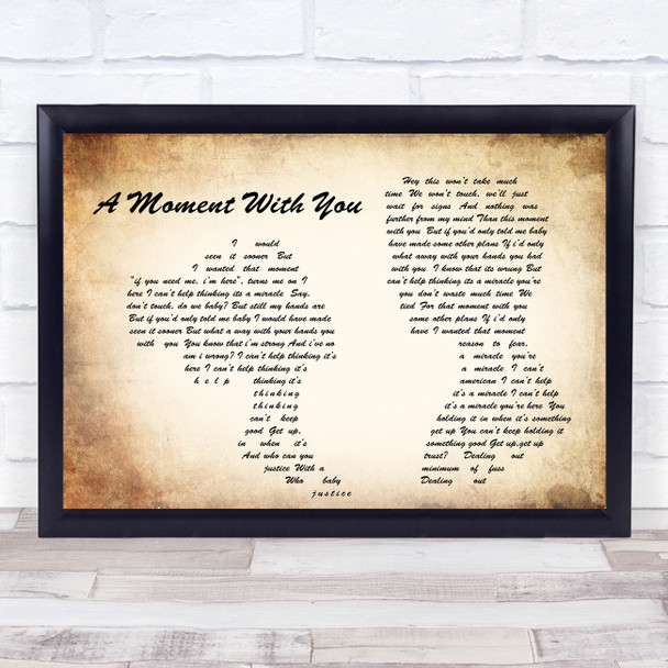 George Michael A Moment With You Man Lady Couple Song Lyric Quote Print