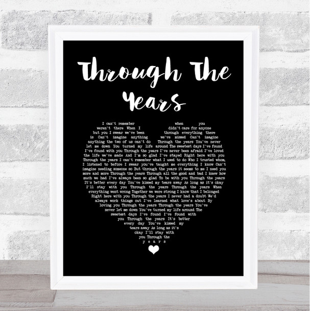Kenny Rogers Through The Years Black Heart Song Lyric Print