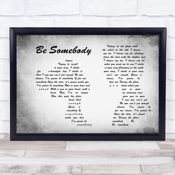 Kings Of Leon Be Somebody Man Lady Couple Grey Song Lyric Quote Print