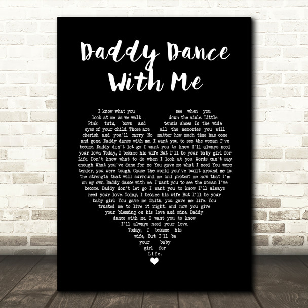 Krystal Keith Daddy Dance With Me Black Heart Song Lyric Print