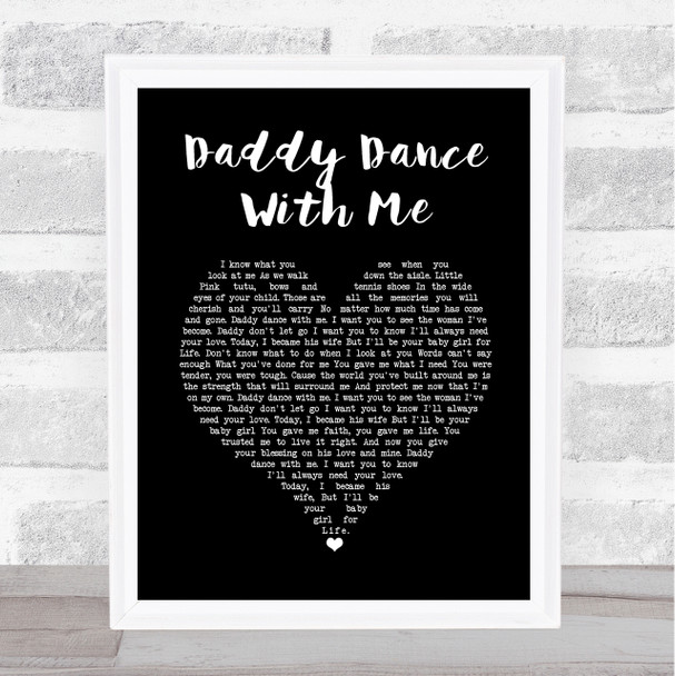 Krystal Keith Daddy Dance With Me Black Heart Song Lyric Print