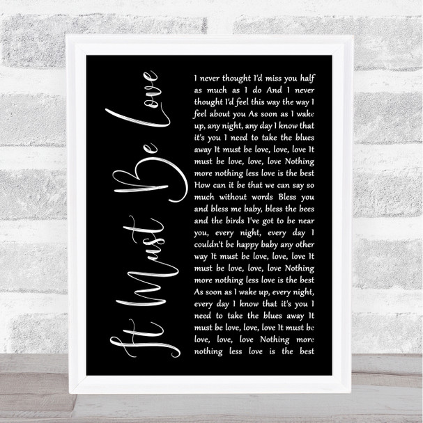 LABI SIFFRE It Must Be Love Black Script Song Lyric Print