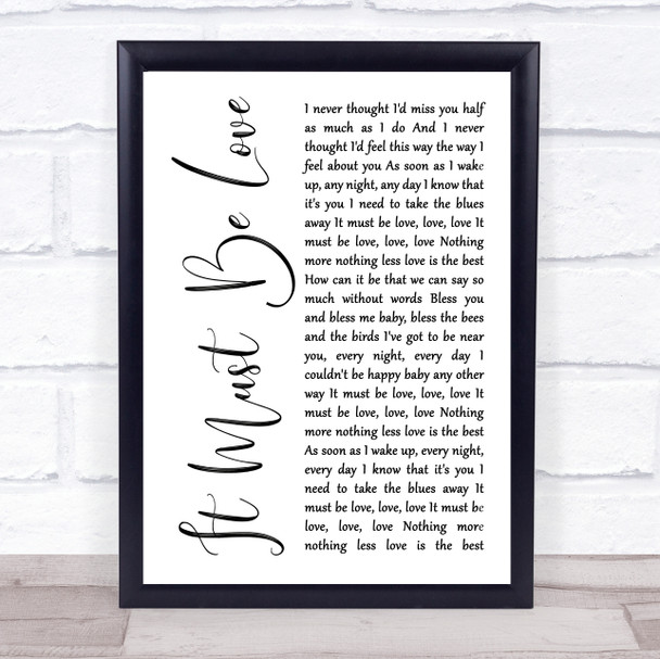 LABI SIFFRE It Must Be Love White Script Song Lyric Print