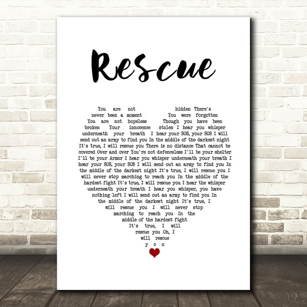 Lauren Daigle Rescue White Heart Song Lyric Print