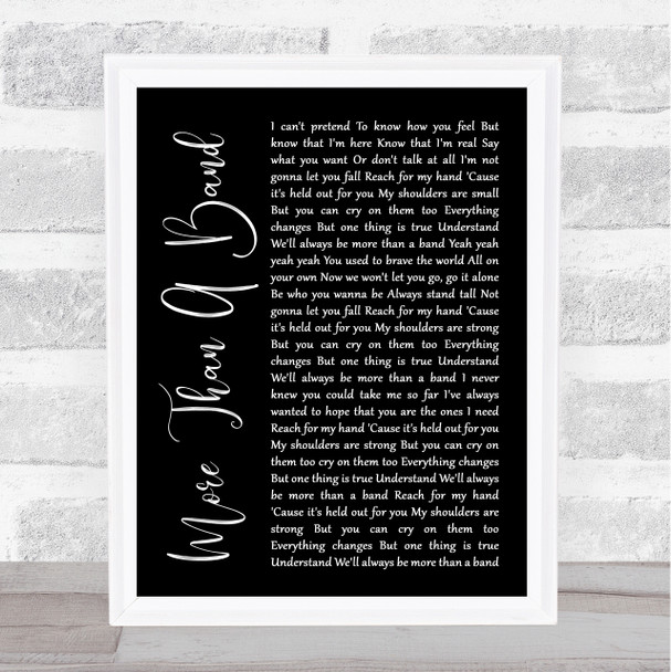 Lemonade Mouth More Than A Band Black Script Song Lyric Print