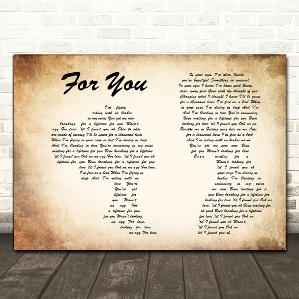 Liam Payne, Rita Ora For You Man Lady Couple Song Lyric Print