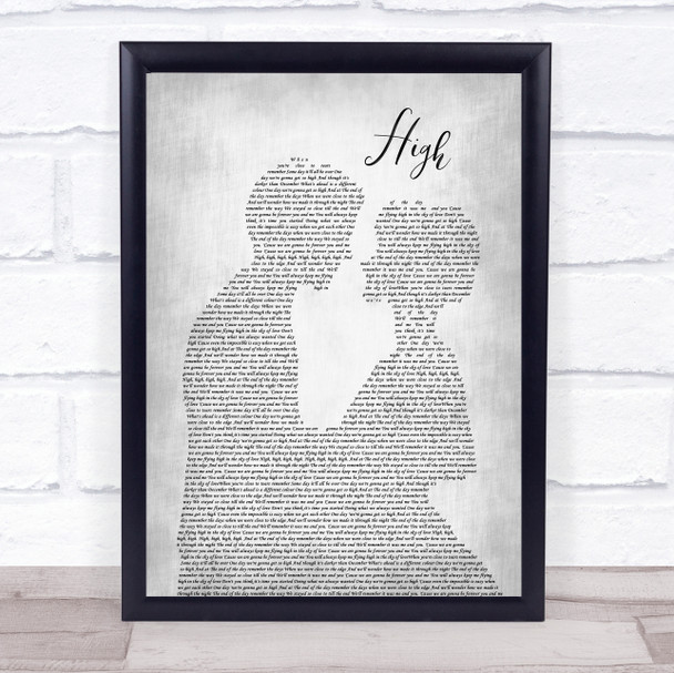 Lighthouse Family High Man Lady Bride Groom Wedding Grey Song Lyric Quote Print