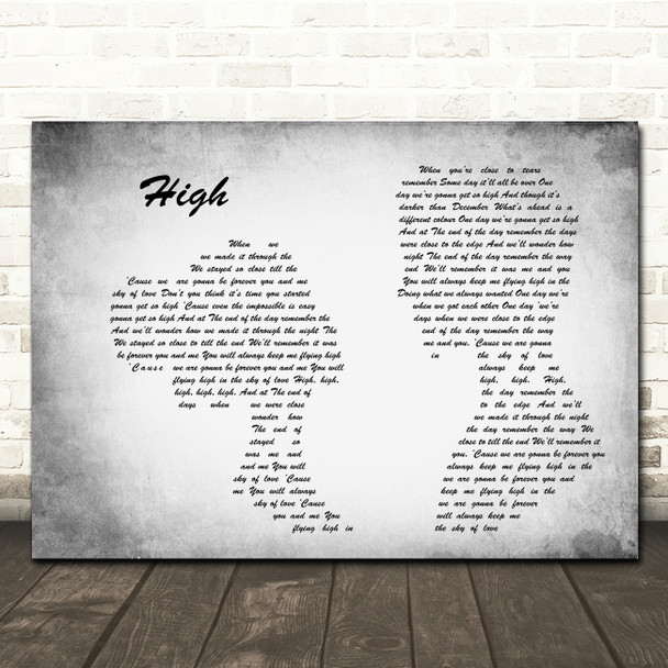 Lighthouse Family High Man Lady Couple Grey Song Lyric Quote Print