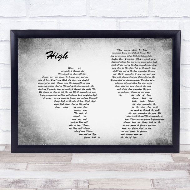 Lighthouse Family High Man Lady Couple Grey Song Lyric Quote Print