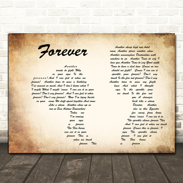 Aaron Lewis Forever Man Lady Couple Song Lyric Quote Print