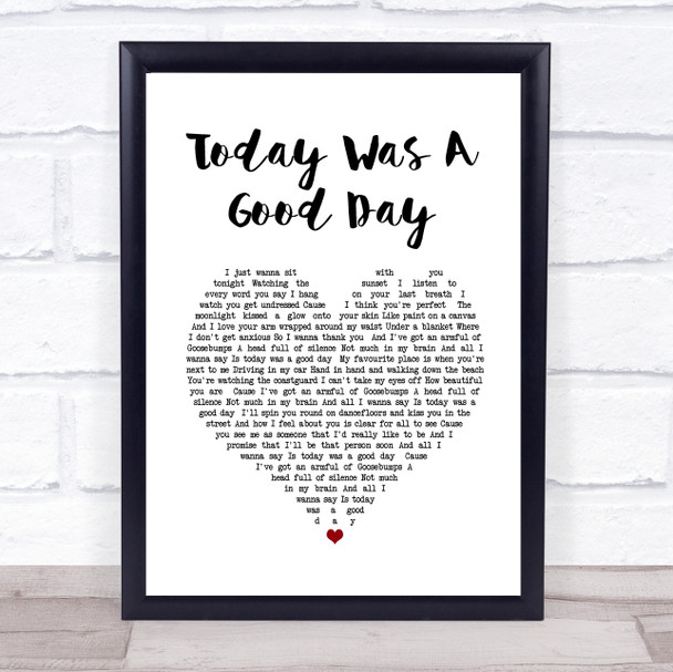 Lucy Spraggan Today Was A Good Day White Heart Song Lyric Print