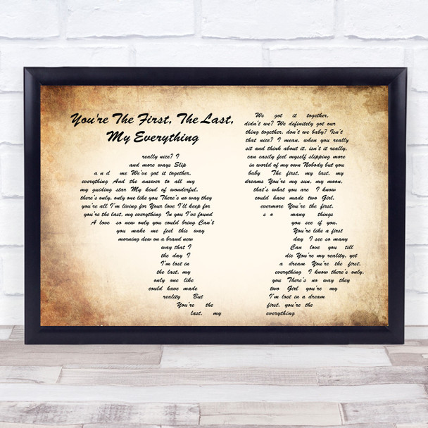 You're The First, The Last, My Everything Man Lady Couple Song Lyric Quote Print