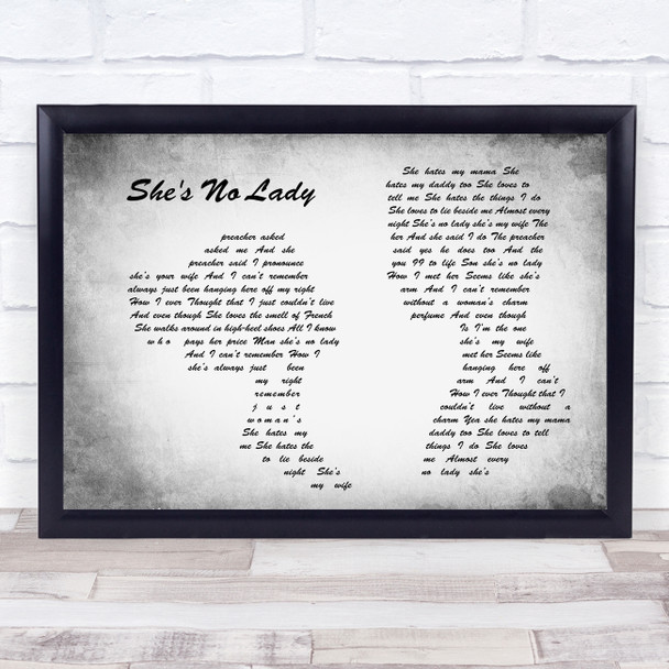 Lyle Lovett She's No Lady Man Lady Couple Grey Song Lyric Quote Print