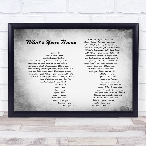 Lynyrd Skynyrd What's Your Name Man Lady Couple Grey Song Lyric Print