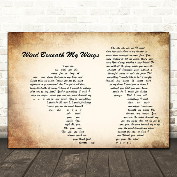 Bette Midler Wind Beneath My Wings Man Lady Couple Song Lyric Quote Print