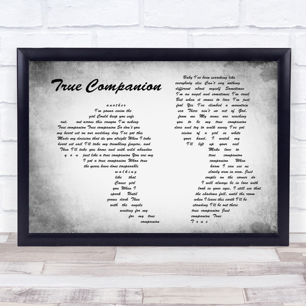 Marc Cohn True Companion Man Lady Couple Grey Song Lyric Quote Print