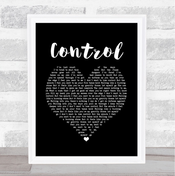 Matrix & Futurebound Control Black Heart Song Lyric Print