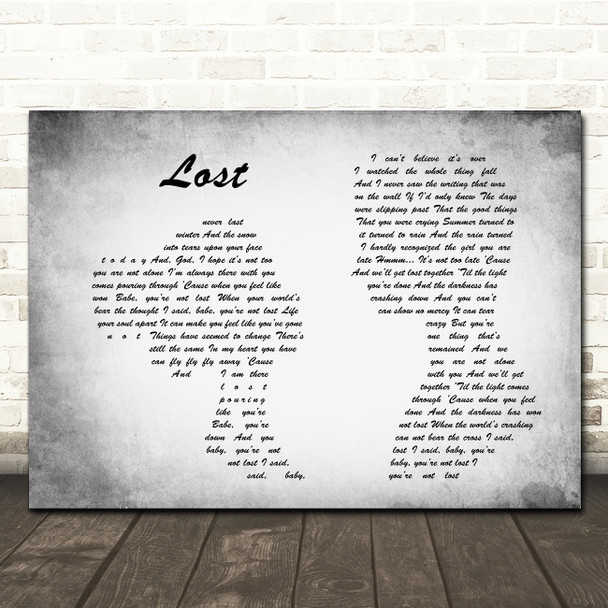 Michael Buble Lost Man Lady Couple Grey Song Lyric Quote Print