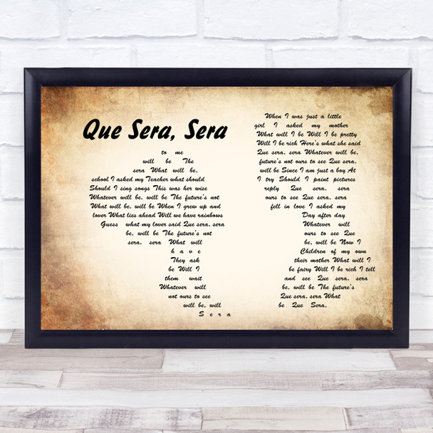 Doris Day Que Sera, Sera Man Lady Couple Song Lyric Quote Print