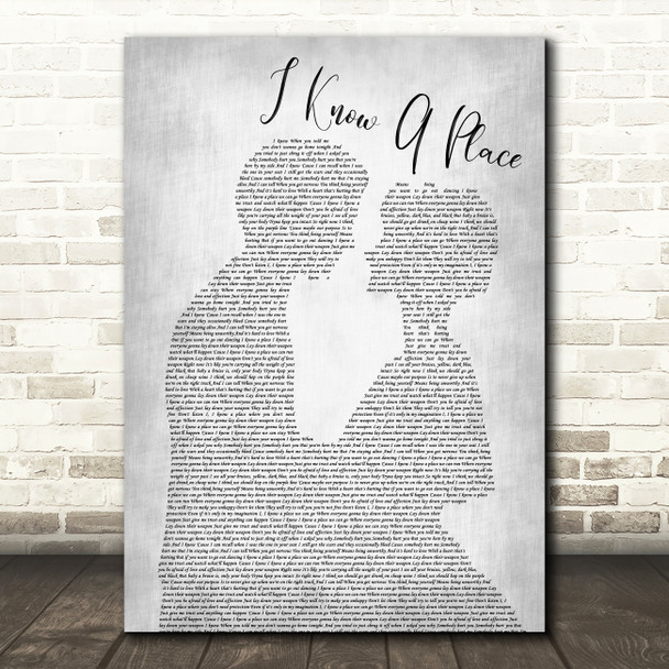 MUNA I Know A Place Man Lady Bride Groom Wedding Grey Song Lyric Quote Print