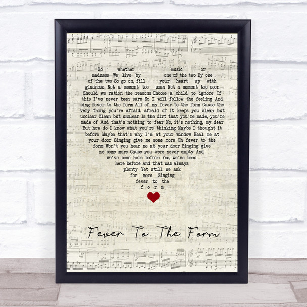 Nick Mulvey Fever To The Form Script Heart Song Lyric Print