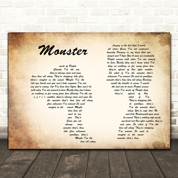 Gabbie Hanna Monster Man Lady Couple Song Lyric Quote Print
