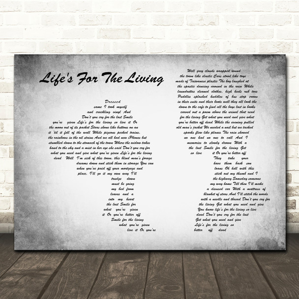 Passenger Life's For The Living Man Lady Couple Grey Song Lyric Print