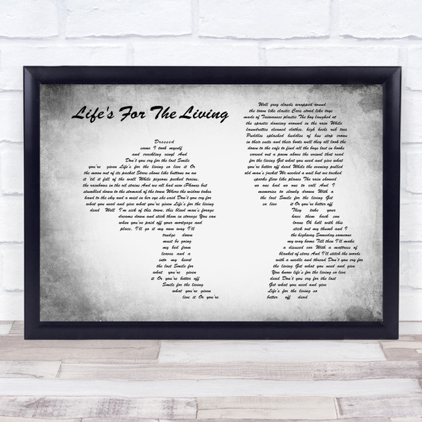 Passenger Life's For The Living Man Lady Couple Grey Song Lyric Print