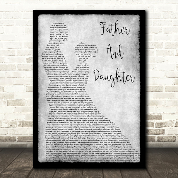Paul Simon Father And Daughter Man Lady Dancing Grey Song Lyric Print