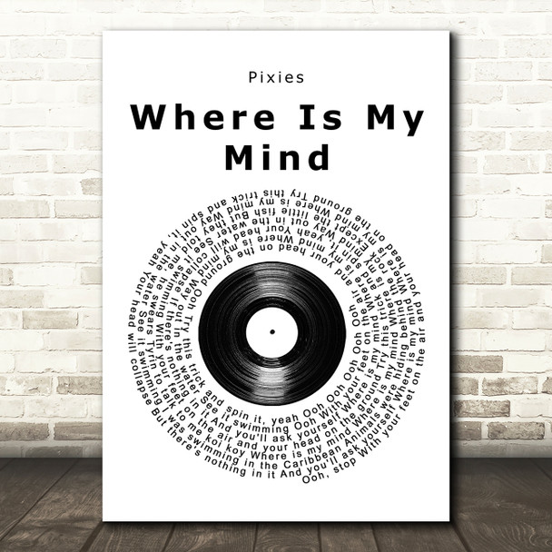 Pixies Where Is My Mind Vinyl Record Song Lyric Print