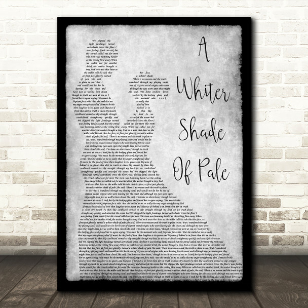 Procol Harum A Whiter Shade Of Pale Grey Man Lady Dancing Song Lyric Print