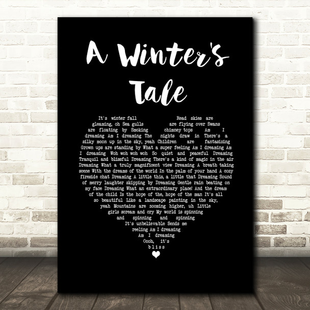 Queen A Winter's Tale Black Heart Song Lyric Print