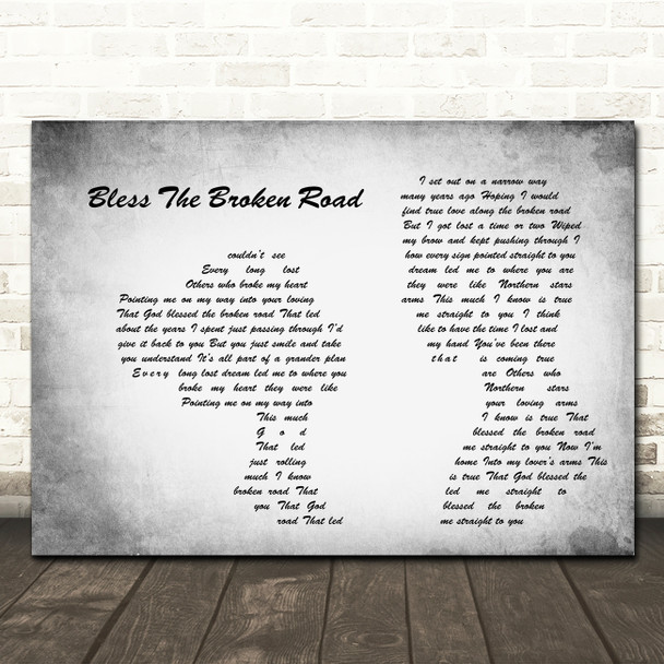 Rascal Flatts Bless The Broken Road Man Lady Couple Grey Song Lyric Quote Print