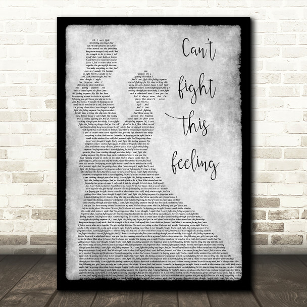 REO Speedwagon Can't Fight This Feeling Grey Man Lady Dancing Song Lyric Print