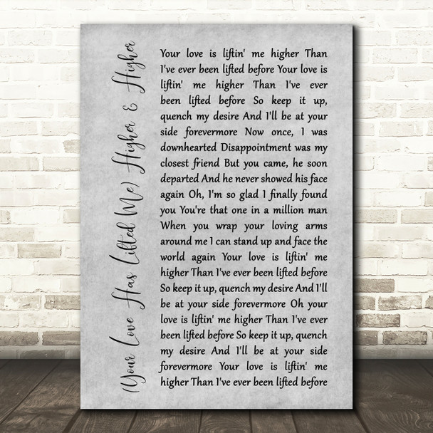 Rita Coolidge Your Love Has Lifted MeHigher & Higher Rustic Script Grey Print